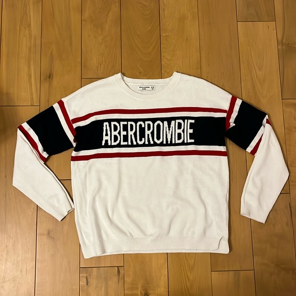 ABERCROMBIE KIDS striped white sweater in size 15/16. - Picture 4 of 7